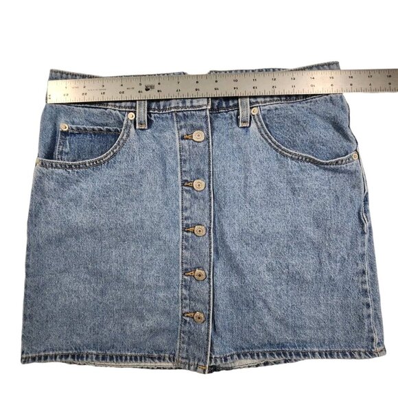 Levi's Levi Strauss & Co Jean Skirt 30 (US 6) Button Front Denim Y2k Western - Picture 10 of 12